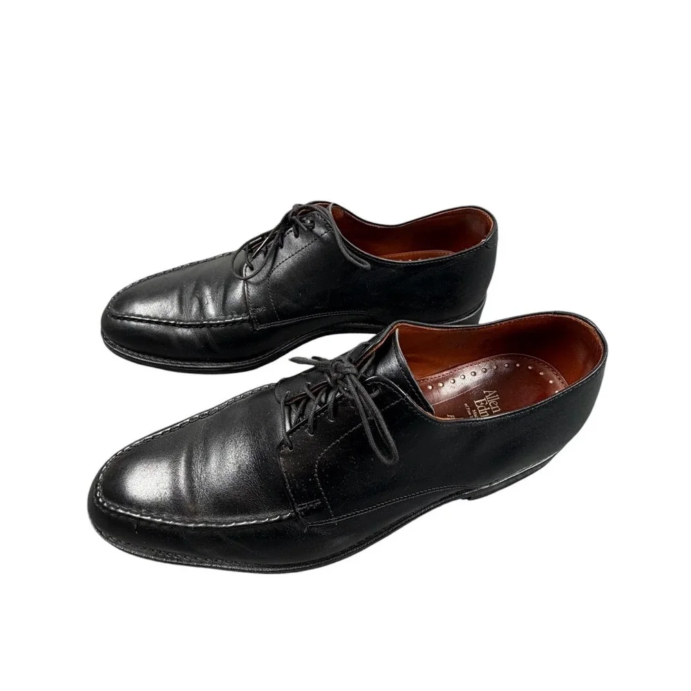 Allen Edmonds Powell Mens Derby Shoes Black Leather Moc Toe Lace Up USA 11 D